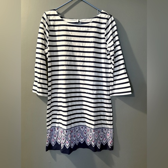 Lilly Pulitzer Women's Sz M Peacock Bay Lightweight Mini Dress EUC PTP 18" - Picture 1 of 6